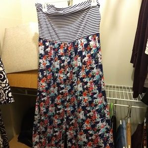 Large cotton strapless jumpsuit